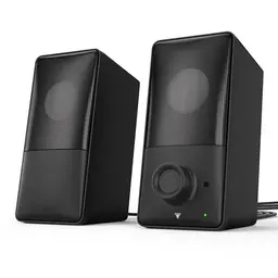 kstime Bluetooth PC Lautsprecher, 14W RMS, Bassreflex, 15° Neigung, USB & AUX, Mikrofon, Kopfhörer, für PC, Laptop, Smartphone