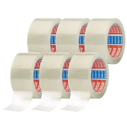 tesapack 64014 6er Pack - Geräuscharmes Paketklebeband - Transparent - 6 Rollen à 66 m