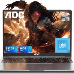 AOC 15,6 Zoll Laptop N97, 16 GB RAM, 512 GB SSD, Metal Housing, 180° Rotation, HDMI, WiFi
