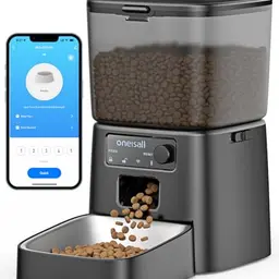 oneisall Futterautomat 3.5L für Katzen und Hunde, WiFi & APP-Steuerung, bis zu 10 Mahlzeiten pro Tag, mit Edelstahlnapf