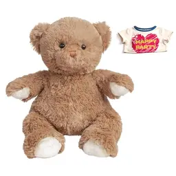BEJOY Teddybär mit „Happy Party“ T-Shirt – Weiches Plüschtier für Kinder und Freunde