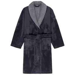 LOOKS BY WOLFGANG JOOP Unisex Bademantel XL, grauer Frottee Morgenmantel
