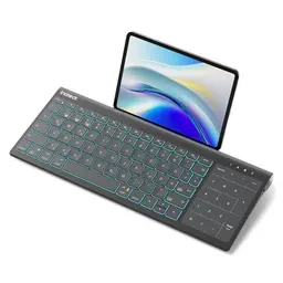 Inateck 2-in-1 Tablet Tastatur mit Ziffernblock, Touchpad und farbiger Hintergrundbeleuchtung, kompatibel mit iPadOS, Samsung, Android und Windows