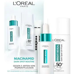 L'Oréal Paris Bright Reveal Set: Niacinamid Serum & UV Fluid LSF50 für strahlende Haut