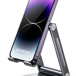 UGREEN Verstellbarer Aluminium Handy Ständer für iPhone, Galaxy und Huawei bis 7,9 Zoll (Grau)