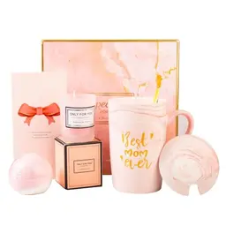 LiangYuanZen Geschenkset: 340ml Rosa Keramiktasse – Geschenk für Frauen, Geburtstags-, Muttertags- und Weihnachtsgeschenk