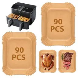 QOUBNIC 180 Stück Backpapier für Heißluftfritteuse, antihaftbeschichtet, hitzebeständig bis 232 °C, kompatibel mit Cosori und Cookwise