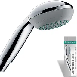 hansgrohe Crometta 85 Handbrause mit 2 Strahlen, rund, Antikalk, Chrom, 85 mm Durchmesser