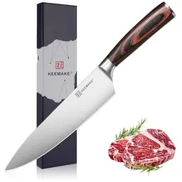 KEEMAKE 20cm Kochmesser - Scharfes Küchenmesser mit ergonomischem Griff
