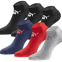 PUMA Sneakersocken 18 Paar - Statement Edition für Damen und Herren - Schwarz-Blau-Rot-Grau, Gr. 39-42