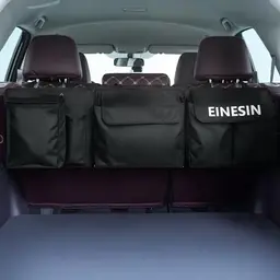 Einesin Auto Kofferraum Organizer, faltbare Aufbewahrungstasche mit Kühler, abnehmbare Module, schwarz