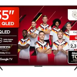 TCL 55T8C 55 Zoll QLED 4K HDR Fernseher, Smart TV mit Dolby Vision und Sprachsteuerung
