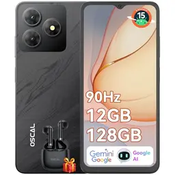 OSCAL Flat 2 Smartphone ohne Vertrag, 12GB+128GB, 6.56'' HD+, 13MP Kamera, 5000mAh, Dual SIM, 2 Jahre Garantie