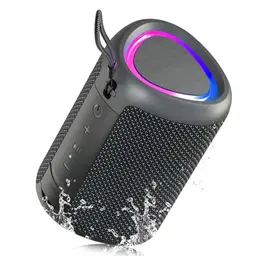 UOHHBOE Bluetooth Lautsprecher - Kleine Musikbox mit TWS Modus, RGB Licht und 15 Stunden Spielzeit, IPX5 wasserdicht
