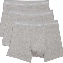 Calvin Klein Herren 3er Pack Boxershorts, Grau Heather, Größe S