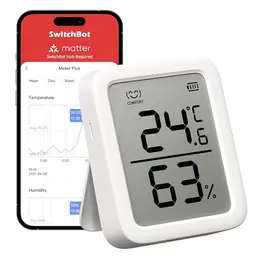 SwitchBot Thermometer Hygrometer für Innen, Bluetooth-Temperatur- und Feuchtigkeitssensor mit App