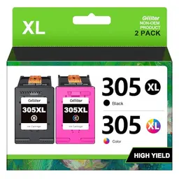 Glliter 305XL Druckerpatronen für HP Deskjet und Envy, Schwarz und Farbe