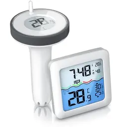 CSL Poolthermometer Funk – Schwimmend mit Basisstation für Wassertemperatur und Luftfeuchtigkeit