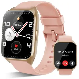 aycy Smartwatch für Damen und Herren, 1.85" Touchscreen, IP68 wasserdicht, Fitnessuhr mit Schrittzähler und Schlafmonitor, rosa