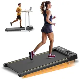 4-in-1 Laufband mit 7 % Steigung, App, Fernbedienung, LED & bis 7,5 km/h für Zuhause, leise, 136 kg belastbar