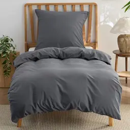 BEDSURE Bettwäsche 135x200 Anthrazit 2-teilig mit Kissenbezug 80x80 cm, Oeko-TEX grau