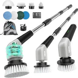 YKYI Elektrischer Reinigungsbürste mit 8 Bürstenköpfen, wasserdicht, für Badezimmer, Boden und Küche