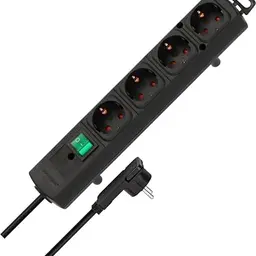 Brennenstuhl Comfort-Line Plus Steckdosenleiste, 4 Fach, mit Schalter, 2m Kabel, extra breite Abstände, schwarz