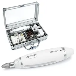 Prorelax Maniküre- & Pediküre-Set DELUXE für Damen und Herren mit 15 hochwertigen Stahlaufsätzen und LED-Licht