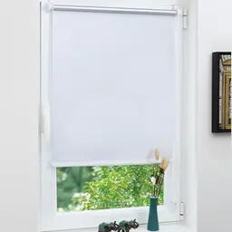 Grandekor Verdunklungsrollo, ohne Bohren, Weiß, 50 x 170 cm, Hitzeschutz, Klemmrollo für Fenster