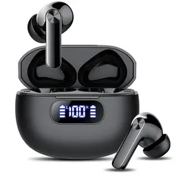 Kabellose Bluetooth In-Ear Kopfhörer mit Noise Cancelling, 48h Akku, IPX7 wasserdicht, LED-Anzeige, Bluetooth 5.3, ideal für Arbeit