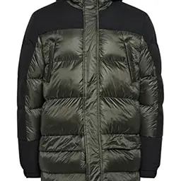 Blend Herren Winterjacke Warm gefüttert mit Kapuze, Größe L, Farbe: Forest Night