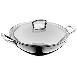 WMF Wokpfanne 36 cm aus Cromargan Edelstahl, induktionsgeeignet, inklusive Deckel, spülmaschinenfest