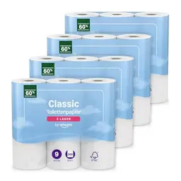 Amazon Klassisches Toilettenpapier, 3-lagig, 36 Rollen, FSC-zertifiziert