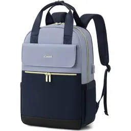 LOVEVOOK Damen Rucksack Groß, 17 Zoll Laptopfach, Wasserdichter Tagesrucksack für Schule und Reise, Blau