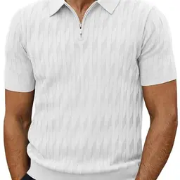 PJ PAUL JONES Herren Poloshirt Kurzarm Sommer Golf Polohemd Weiß