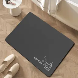 Dreamil Badematte rutschfest, waschbar, schnelltrocknend - 60x40 cm, dunkelgrau für Badezimmer und Küche