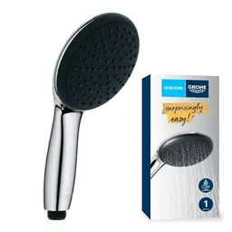 GROHE Vitalio 110 Handbrause, rund, Chrom, wassersparend, 1 Strahlart, Universalanschluss