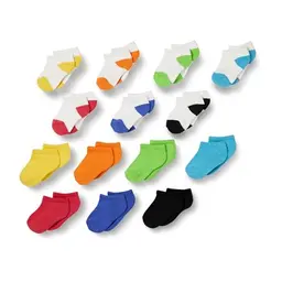 Amazon Essentials Unisex Kinder Socken, 14 Paar, Mehrfarbig, L (8-12 Jahre)