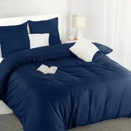 Utopia Bedding Bettwäsche Set 200x200 cm - Bettbezug + 2 Kissenbezüge - Marineblau