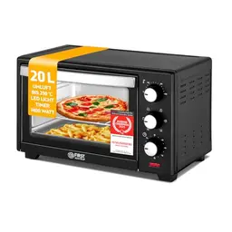 First Austria Minibackofen 20L, 1380W, stufenlose Temperatur bis 230°C, 60 Min. Timer, 3 Einschubhöhen, Backblech & Grillrost, ideal für kleine Küchen & Camping