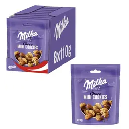 Milka Mini Cookies – Schokoladenkekse mit zarten Stückchen – 8 x 110g