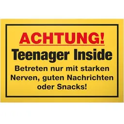 DankeDir! Teenager Schild 30 x 20 cm – Türschild für Jungen und Mädchen – Dekoration Geschenkidee für das Jugendzimmer