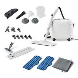 Amazon Basics Dampfreiniger mit 22 Zubehörteilen, 1,5-Liter-Tank, 1500 W, weiß