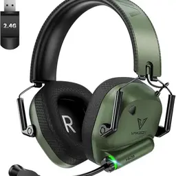 Vakedy Wireless Gaming Headset für PC, PS4, PS5, Mac, Switch - 50 Stunden Akkulaufzeit, Niedrige Latenz, Leicht (Grün)