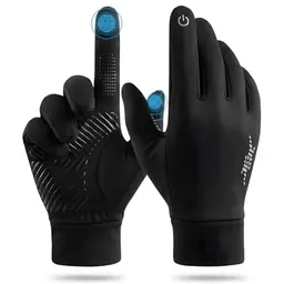 PjuQow Fahrrad Handschuhe für Herren und Damen, wasserdicht und winddicht mit Touchscreen-Funktion, ideal für Radfahren und Laufen