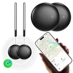 2er Set Schlüsselfinder Air Smart Tracker - Objektfinder, App-kompatibel für iOS, weltweites Tracking, wiederaufladbarer Akku