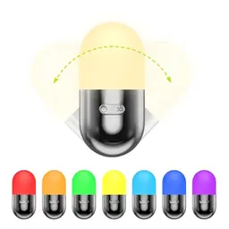 JACKYLED Nachttischlampe, RGB LED Tischlampe mit 10 Farbmodi, USB-aufladbar für Schlafzimmer & Kinderzimmer