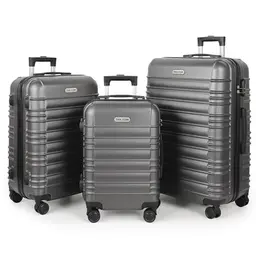 MoFut Hartschalen-Handgepäck Koffer Set – Reise-Trolleys mit 4 Rollen und TSA-Schloss, Dunkelgrau