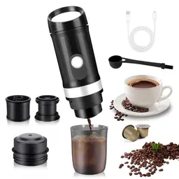 Tragbare Espressomaschine - Akku 9600mAh, 20 Bar Druck, für Nespresso & Kaffee, kabellos, ideal für Reisen & Büro