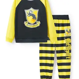 Harry Potter Schlafanzug für Mädchen, Hogwarts Hufflepuff, Langarm Winter Pyjama, 6-12 Jahre